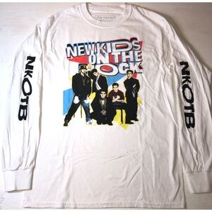 New Kids On The Block NKOTB White Long Sleeve Band Tee, Small, Like New